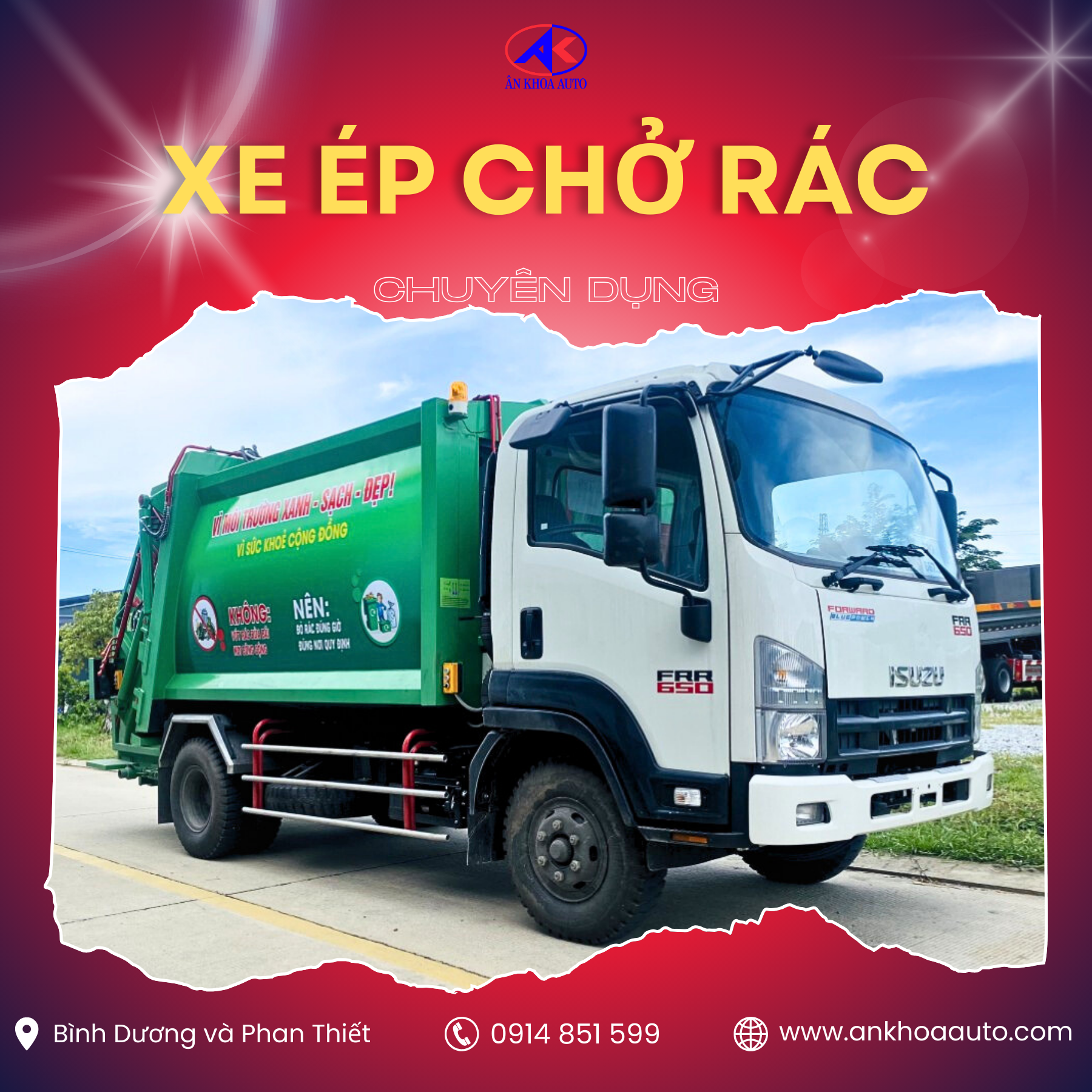 Lưu trữ Xe Ép Chở Rác - CÔNG TY TNHH KỸ THUẬT SẢN XUẤT Ô TÔ ÂN KHOA