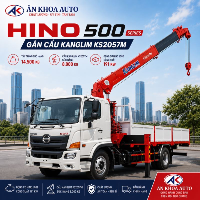 Xe Tải Hino Gắn Cẩu