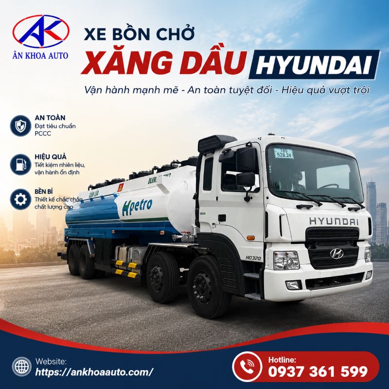 Xe Hyundai Bồn Xăng Dầu
