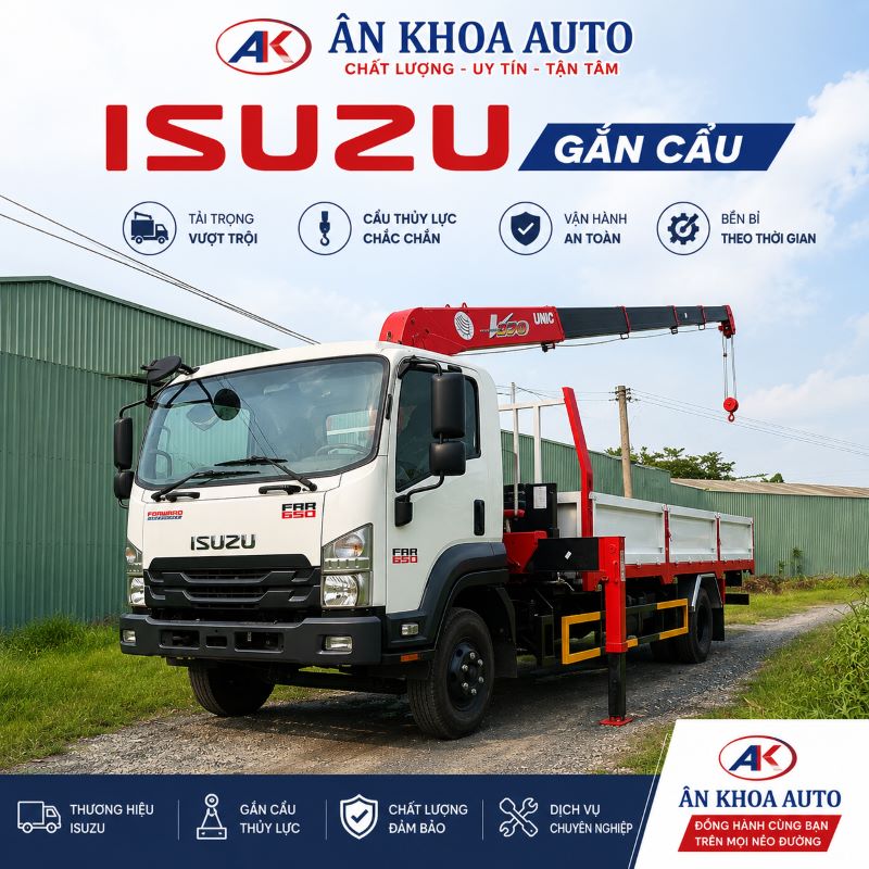 Xe Tải Isuzu Gắn Cẩu