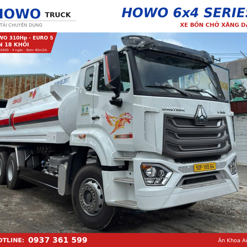 Xe Bồn Chở Xăng Dầu HOWO 18 Khối (6x4, 310Hp): Thông Số, Báo Giá