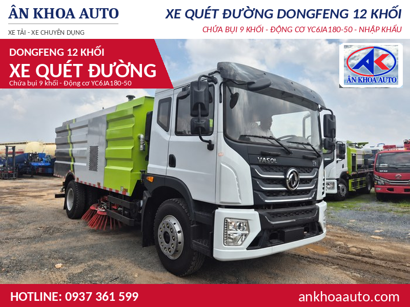Xe quét đường Dongfeng 12 khối – Nhập khẩu, mới 100%