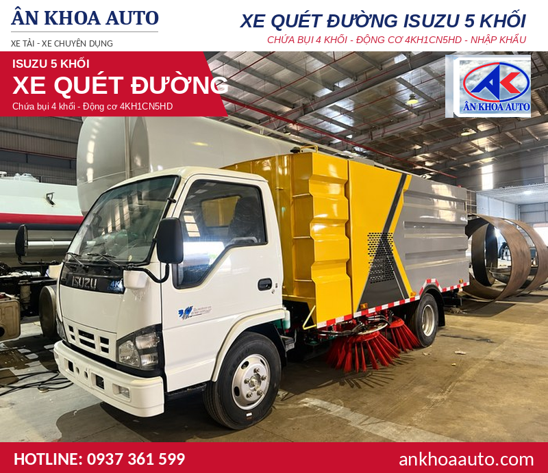 Xe Quét Đường Isuzu 5 Khối – Thông Số & Giá Lăn Bánh